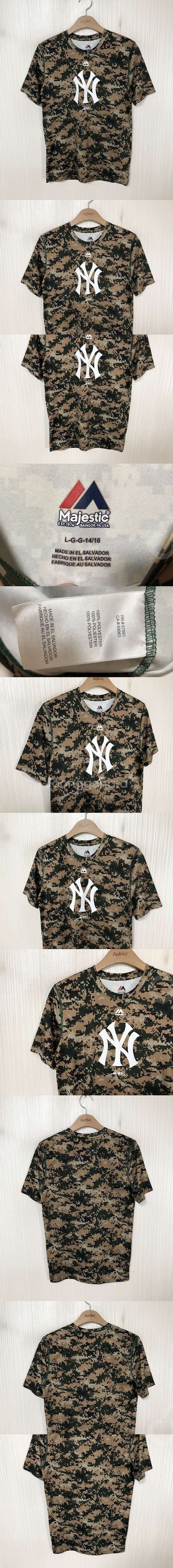 MLB 마제스틱 뉴욕양키스 트레이닝티셔츠 유스 L(14...--0