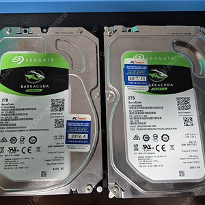 씨게이트 바라쿠다2tb 2개 팝니다