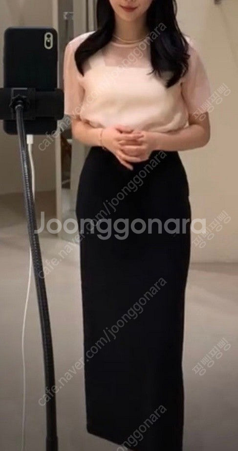 시에 sie 페일 시어 블라우스 글로시 핑크 s--2