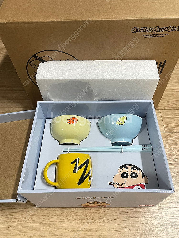 [sale] 더키월드 짱구 식기, 흰둥이 밥그릇, 옥스...--0