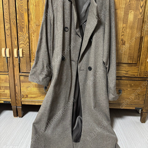 베르데오시도(VerdeOssido) 123. Bertoia Cashmere Maxi Coat. (Ash Brown)