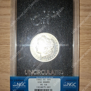 급전) 미국 NGC 인증 미사용 은화 1882년 카슨시티 모건 1달러 MS 64