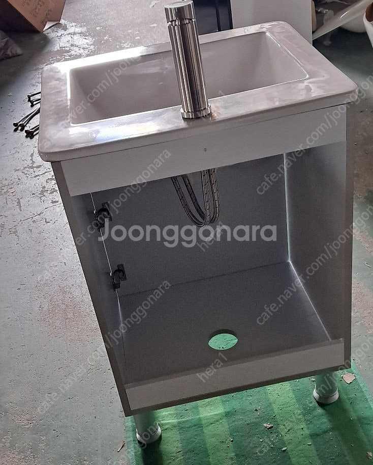 화이트하부장세면대 원도어하부장세면대 예쁜세면대 화장실 욕실 모든공간사용가능!--4