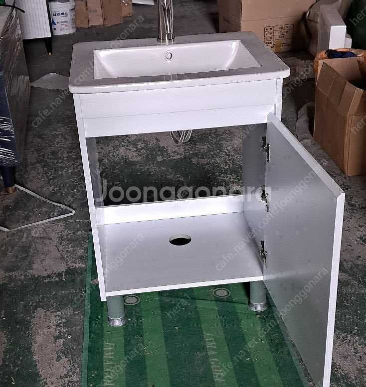 화이트하부장세면대 원도어하부장세면대 예쁜세면대 화장실 욕실 모든공간사용가능!--5