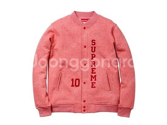 [XL] 슈프림 10FW 바시티 스웻 자켓 핑크 판매합...--8