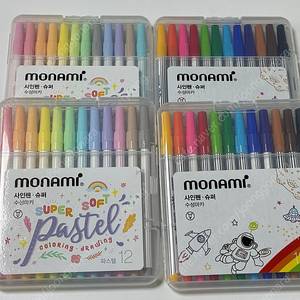 모나미 싸인펜 12색 4개 세트