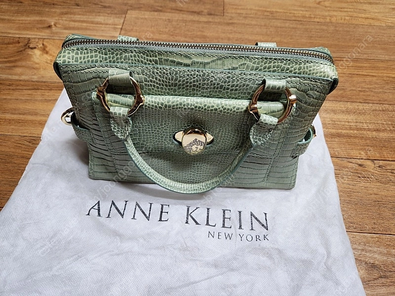앤클라인 뉴욕 Anne Klein new york 민트그린 가죽 백 가방 이미지