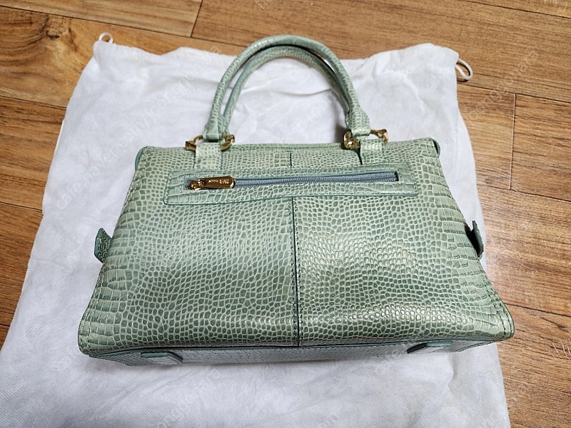 앤클라인 뉴욕 Anne Klein new york 민트그린 가죽 백 가방 이미지