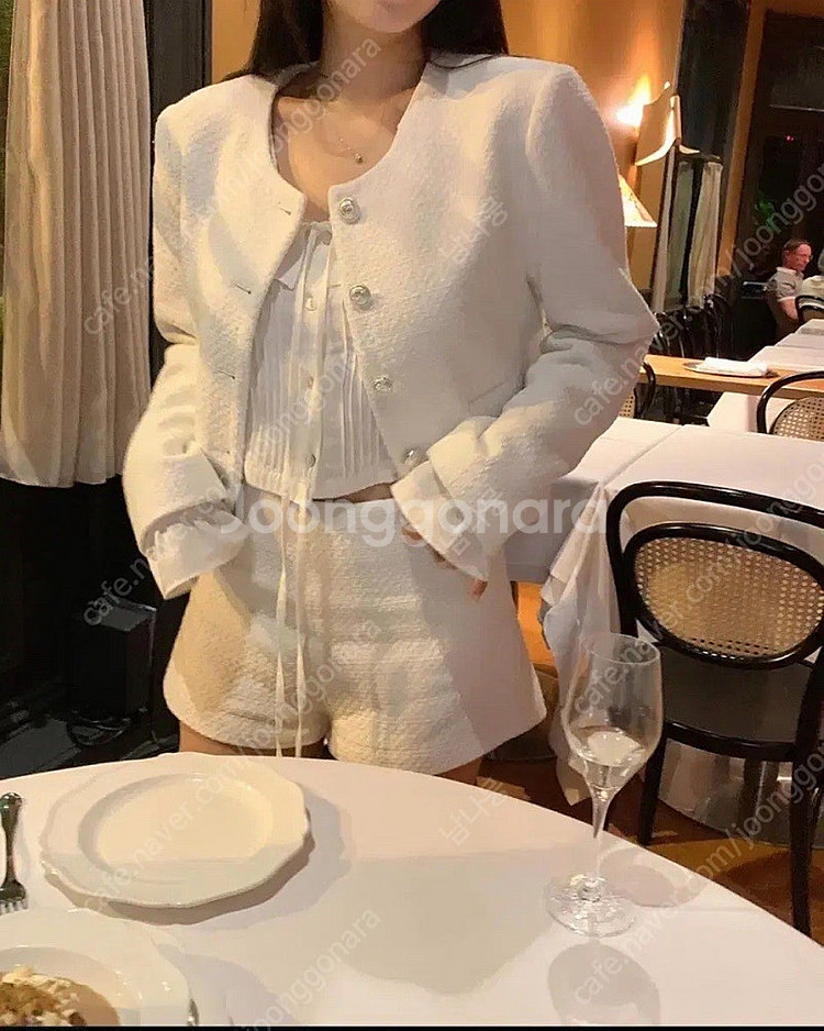 리즈 leeds 더위시 소피아 트위드자켓 화이트--0