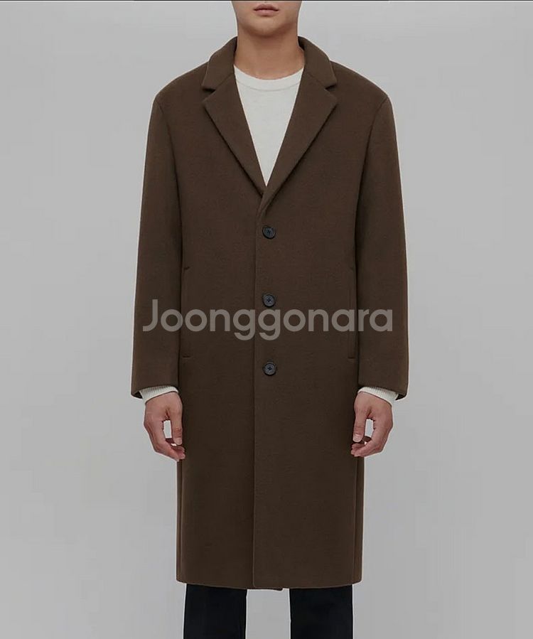 무신사 무탠다드 캐시미어 싱글 체스터코트 남성코트 라지...--1