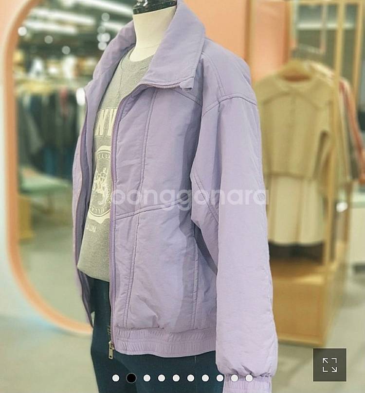 새상품 플라스틱 아일랜드 라일락 패딩 점퍼(연보라 라벤...--1