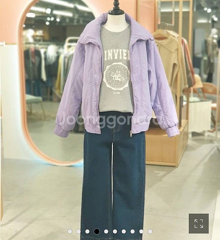 새상품 플라스틱 아일랜드 라일락 패딩 점퍼(연보라 라벤...--3