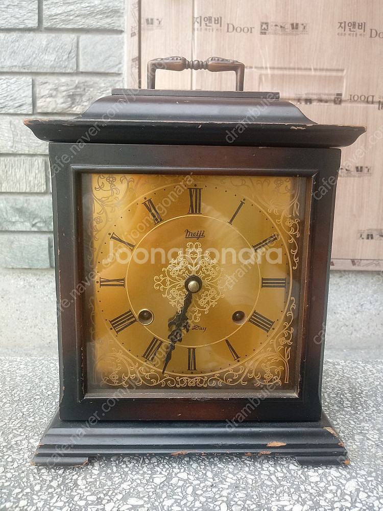 빈티지 일제 MEIJI 태엽식 탁상시계 판매합니다--0