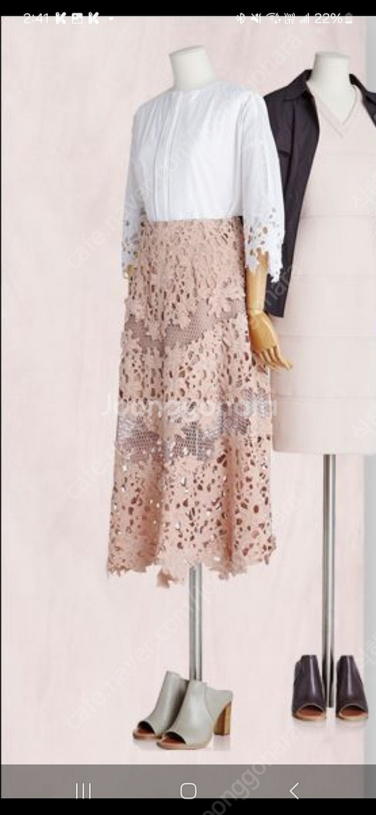 타임 플라워 블라우스+스커트 55 투피스 세트 셋업 (한섬 랑방 마인 오브제 시스템 미샤)--0