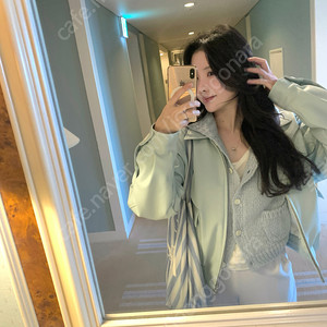 피네 민트 레더자켓 Leather Bomber Jacket