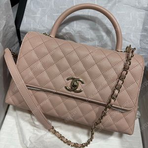 샤넬 코코핸들 미듐 핑크베이지(부속품O)
