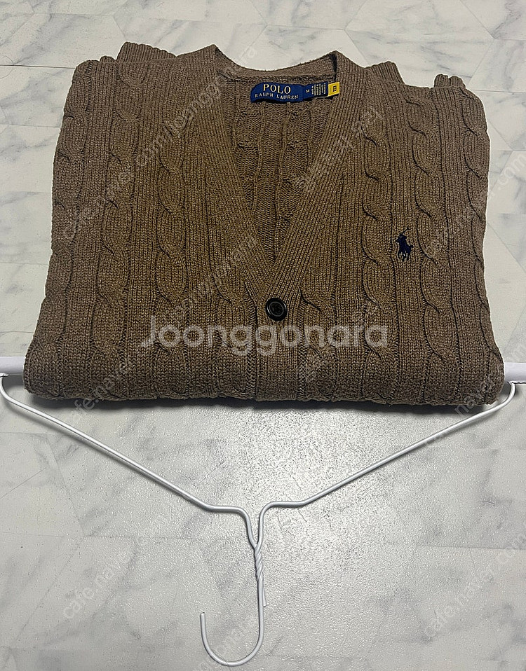폴로 케이블 가디건 브라운 판매합니다--0