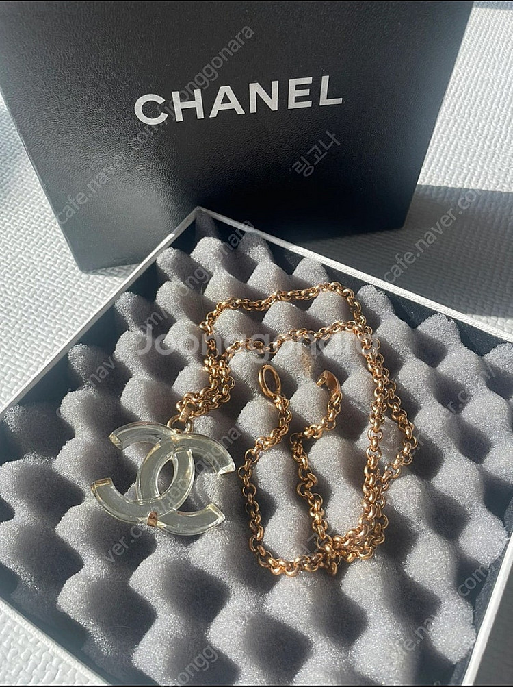 가격안하 정품 샤넬 빅로고 빈티지 롱 목걸이--0