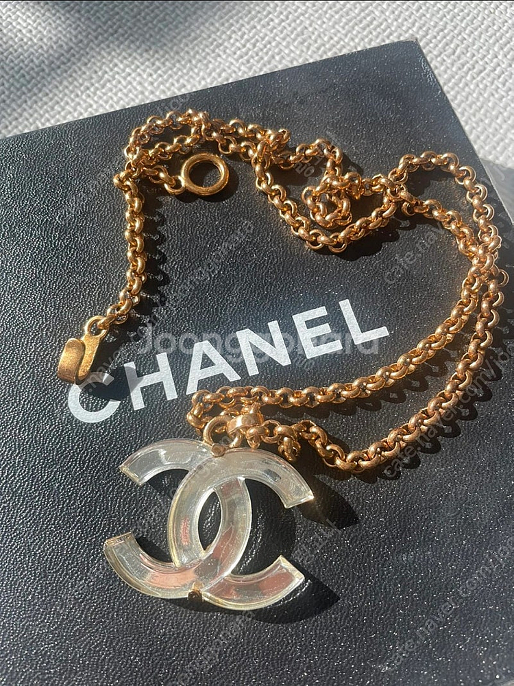 가격안하 정품 샤넬 빅로고 빈티지 롱 목걸이--1