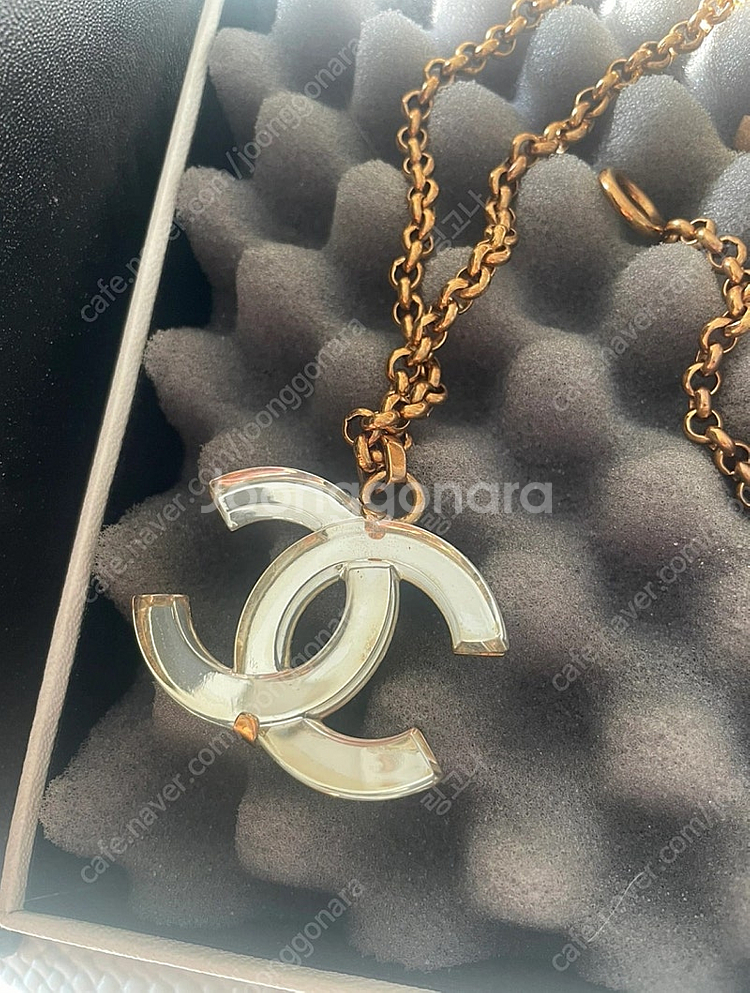 가격안하 정품 샤넬 빅로고 빈티지 롱 목걸이--2