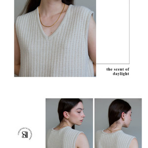 [STANDIAL] Ribbed Knit Vest_Light Beige / [스탠다이얼] 브이넥 니트 베스트