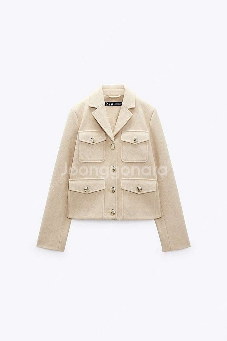 자라 골든 버튼 크롭 점퍼 자켓 블레이저 xs--1