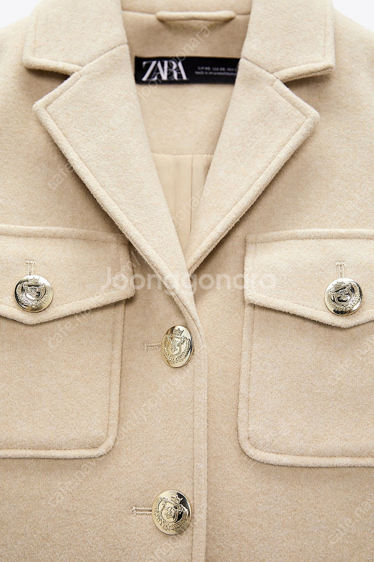 자라 골든 버튼 크롭 점퍼 자켓 블레이저 xs--5