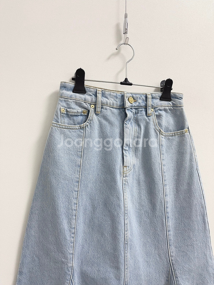 Ganni 가니 데님 스커트/ 립 카라 니트/ 폴로 랄...--4
