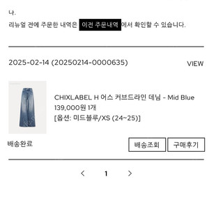 칙스라벨 커브드데님 xs