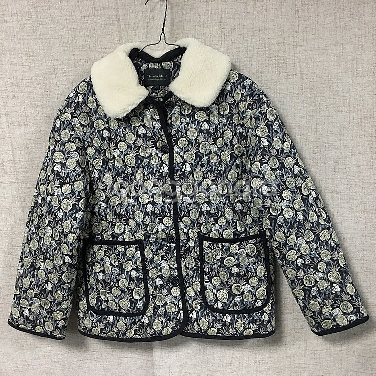 써스데이아일랜드 23fw 덤블 카라 패턴 퀼팅 점퍼 S--2