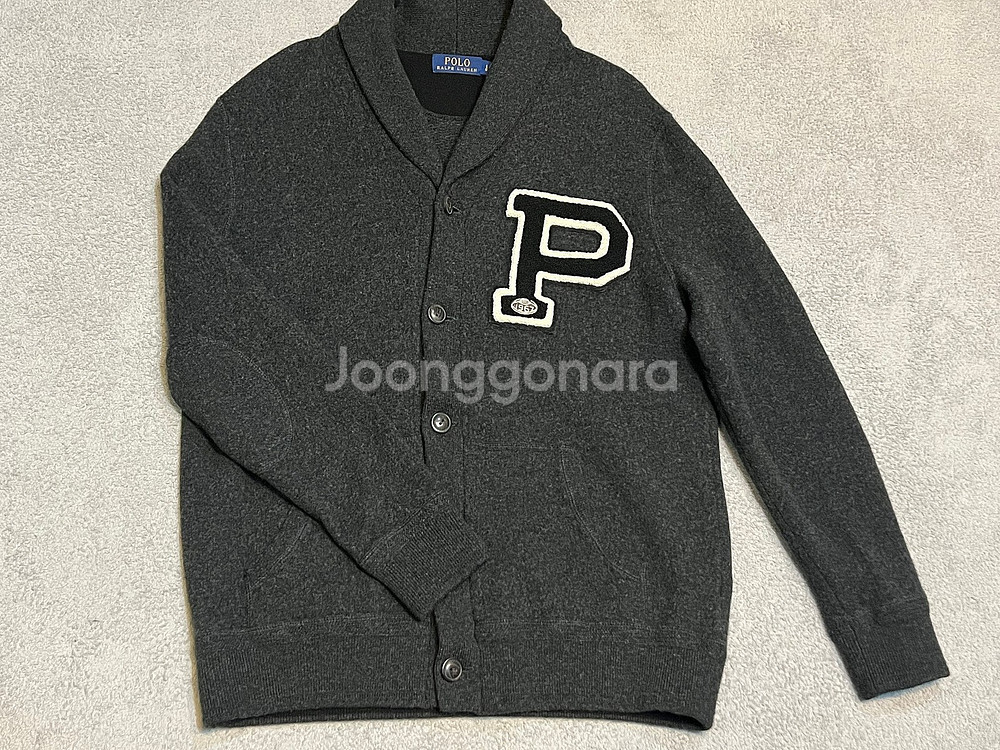 L 폴로 랄프로렌 P로고 숄카라 레터맨 가디건--1