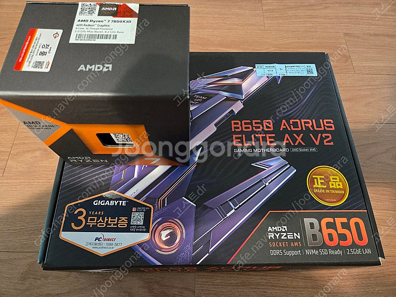 AMD 7800x3d + B650 어로스엘리트 AX V...--0