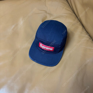 Supreme 슈프림 워시드 네이비 레드 박스로고 캠프캡 모자