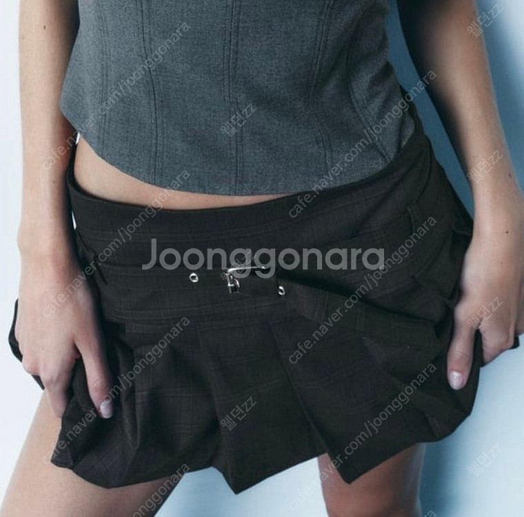 Zara 자라 체크 미니스커트 m--0
