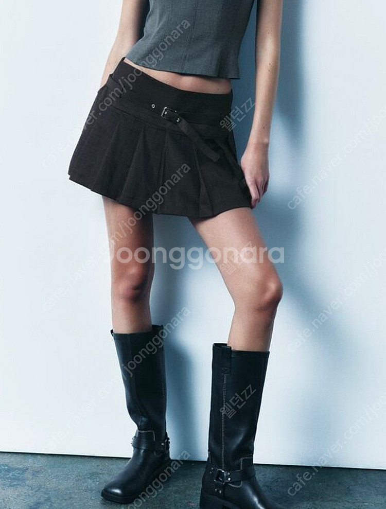 Zara 자라 체크 미니스커트 m--1