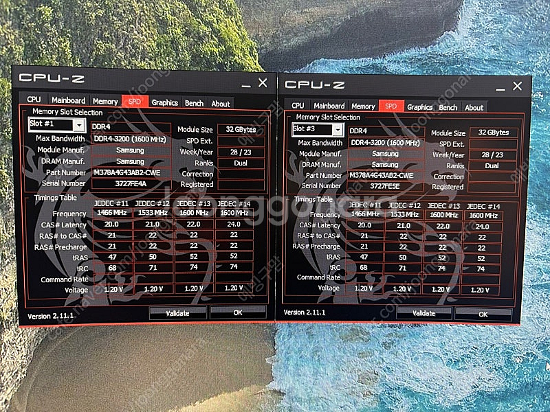 삼성 DDR4 3200 64기가 (32기가x2) 팝니다...--0