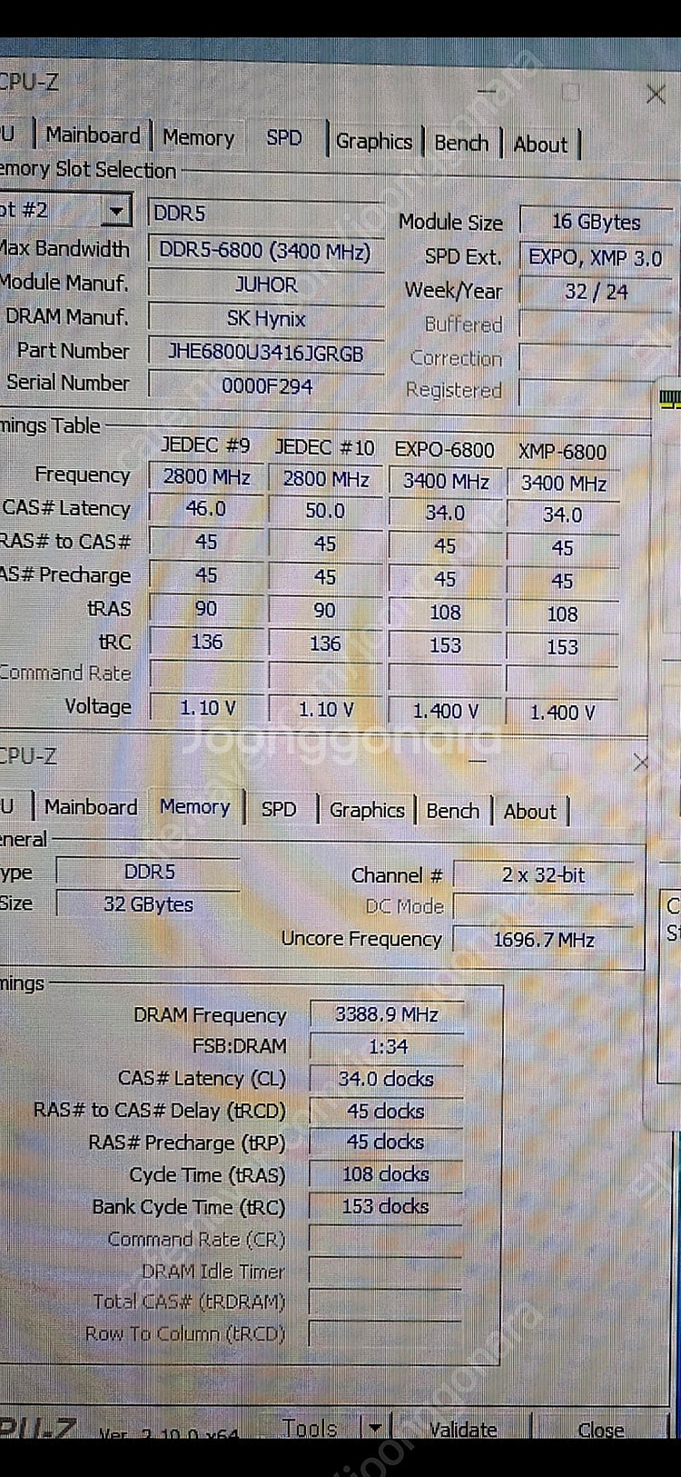 알리발 JUHOR DDR5 6800MHz RGB램 16...--5