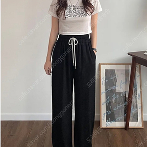 주름 플리츠 팬츠 블랙 검정 밴딩 바지