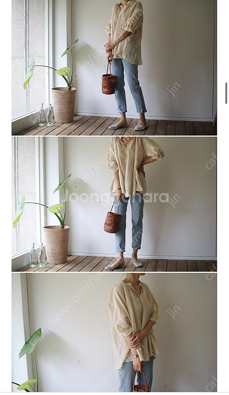 본빠옹 엘렌블라우스 크림베이지 라지, 엘렌원피스--3