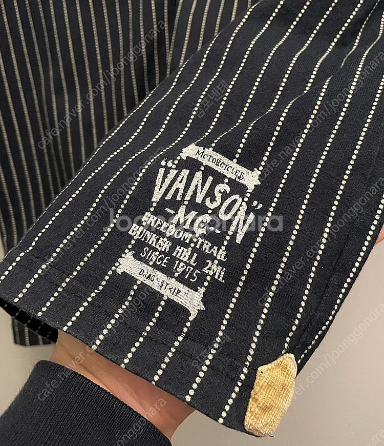 (S~M)VANSON 밴슨 코튼 포켓 스트라이프 반팔 ...--4