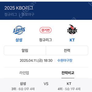 kt위즈 삼성라이온즈 4월12일, 4월 13일 테이블석 3연석