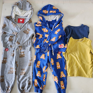 베베드피노 후드집업셋트 2벌(블루/그레이) 120사이즈