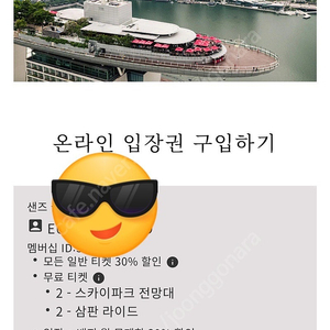 마리나베이샌즈 전망대 6매