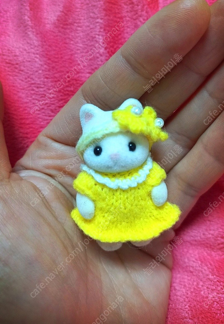 실바니안 아기 머리띠세트원피스 뜨개옷 이미지