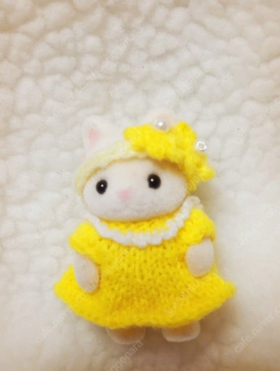 실바니안 아기 머리띠세트원피스 뜨개옷 이미지