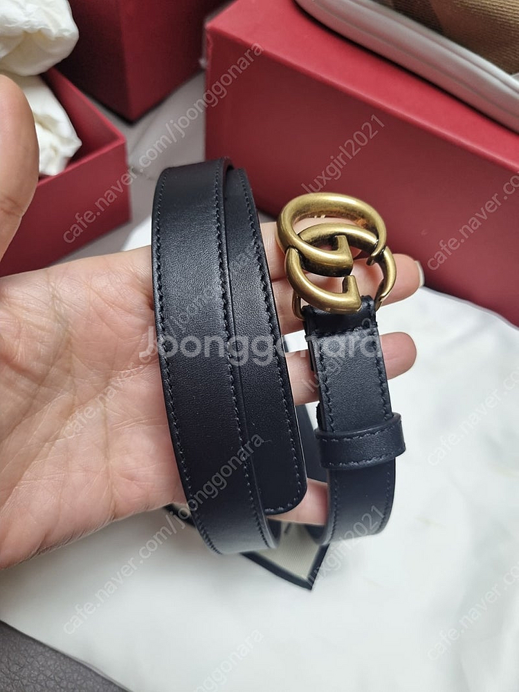 정품 구찌 GG 마몬트 앤틱 버클 2cm sz 75--0