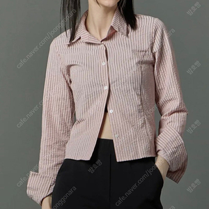 시티팝즈 스트라이프 베이직 셔츠 핑크 택포