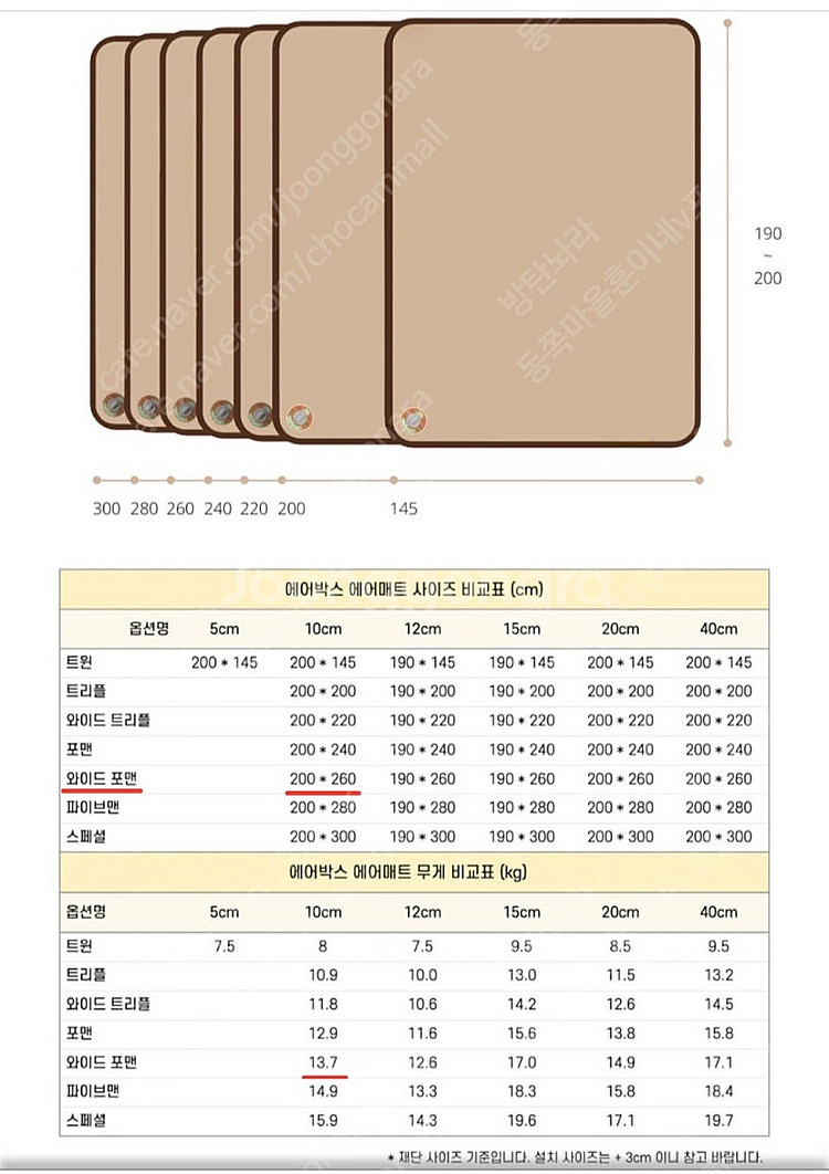 에어박스 에어매트-와이드 포맨 (200X260x10cm...--3