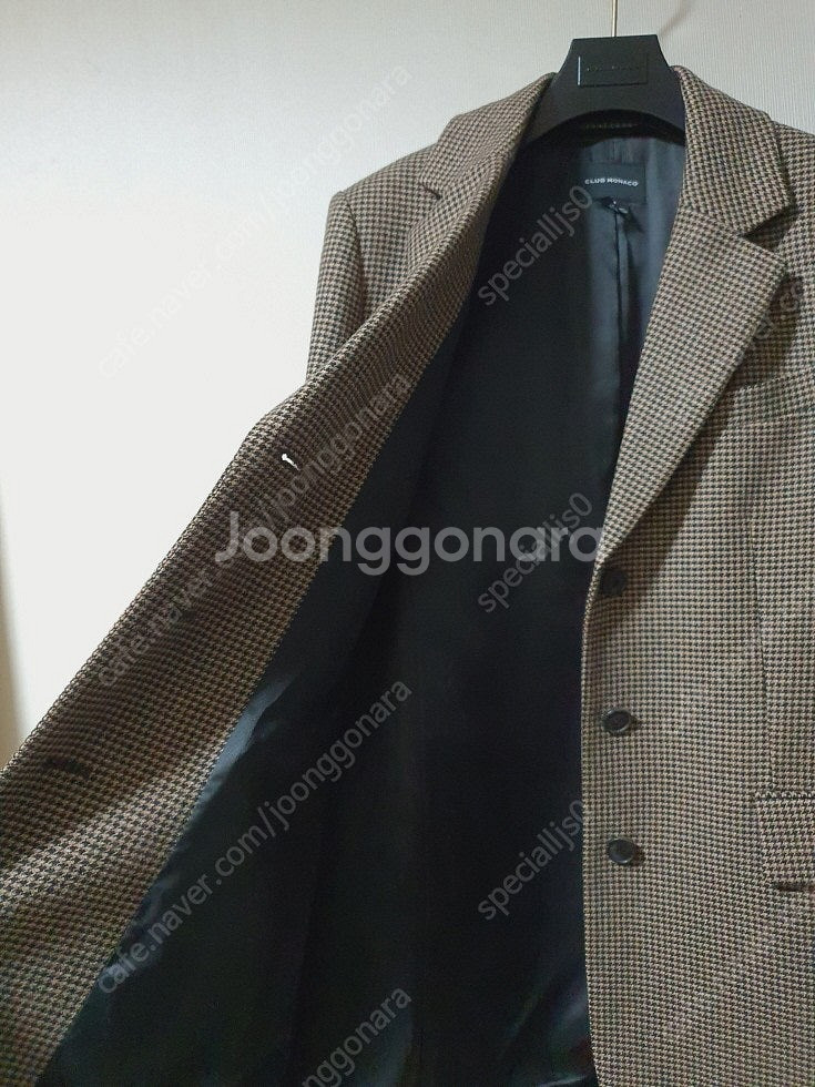 한섬 클럽모나코 하운드투스 체크 울 자켓 s 사이즈 정...--3