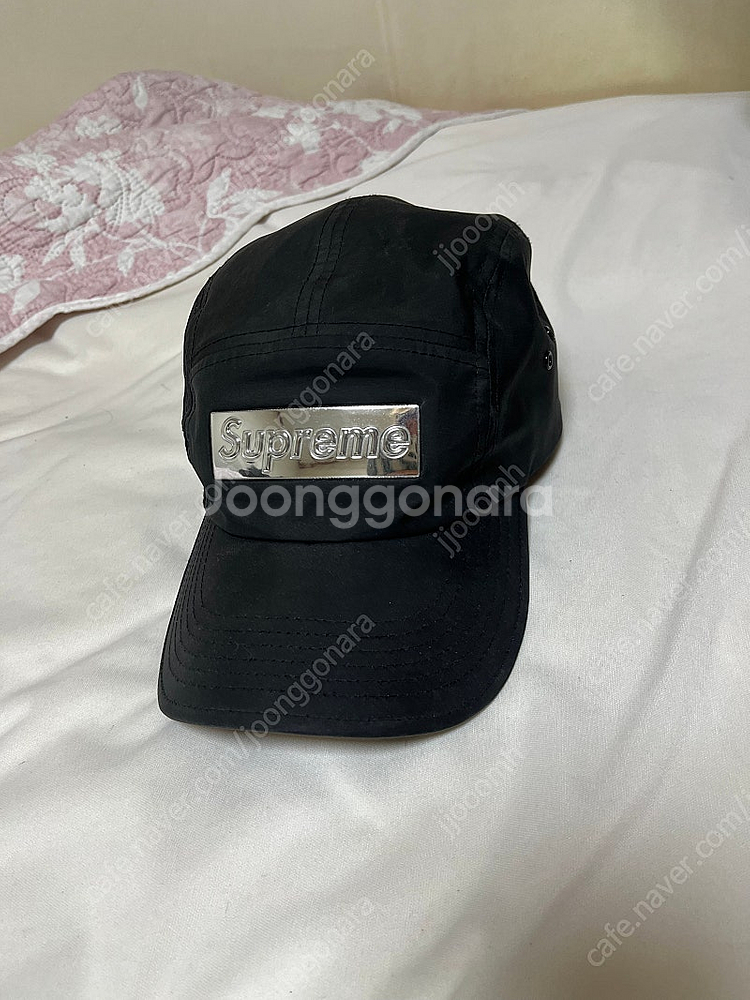 슈프림 캠프캡 크롬 블랙 실버--0